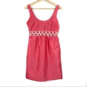 Vineyard Vines Pink Silk Dress w/ White Piping